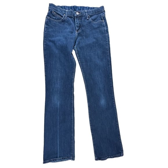 Wrangler Jeans Womens 9/10 x36 Q Baby No Gap Waistband Stretch Riding Denim Good - Picture 3 of 15